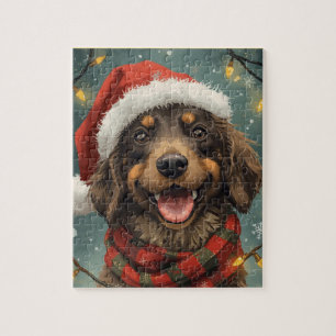 Merry Christmas Santa Paws Dog Puzzle