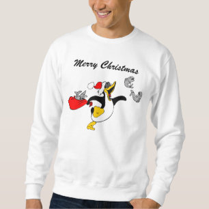 Merry Christmas Santa Penguin And Fish Sweatshirt