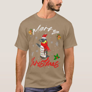 Merry Christmas Santa Penguin Xmas Lights Funny Fa T-Shirt