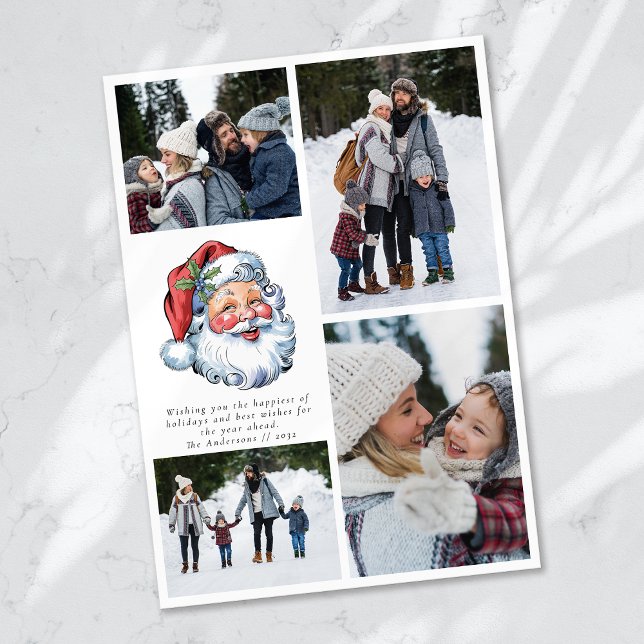 Merry Christmas Santa Photo Collage Holiday Card (Creator Uploaded)