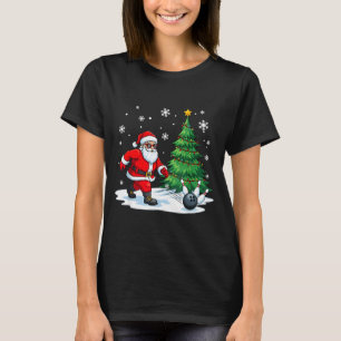 Merry Christmas Santa Playing Bowling Srt Lovers T-Shirt
