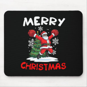 Merry Christmas Santa Playing Cheerleading Lover Mouse Pad