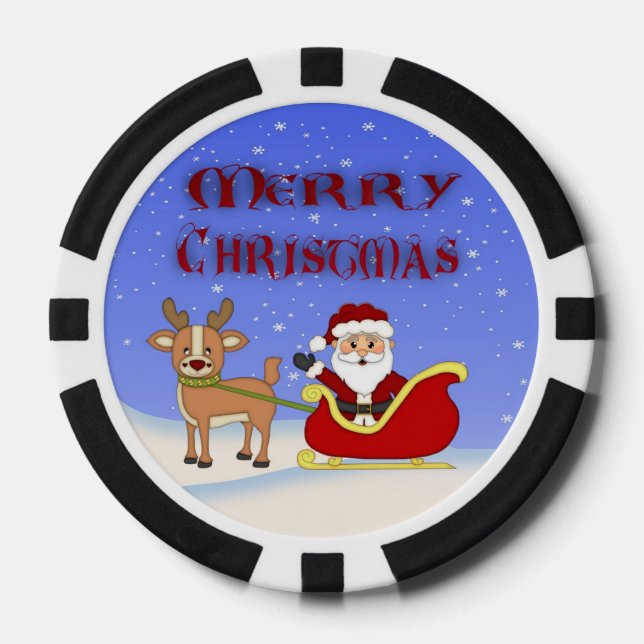 Merry Christmas Santa Poker Chips (Front)