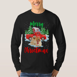 Merry Christmas Santa Pomeranian Truck T-Shirt