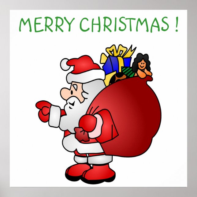 "MERRY CHRISTMAS" SANTA POSTER (Front)