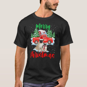 Merry Christmas Santa Pug And Truck Dog Gift T-Shirt