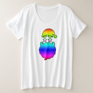 Merry Christmas Santa Rainbow Plus Size T-Shirt