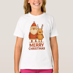 Merry Christmas – Santa & Reindeer Duo T-Shirt