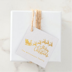 Merry Christmas Santa Reindeer Favour Tags