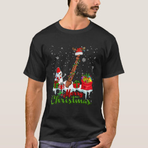 Merry Christmas Santa Reindeer Flute Musical Snowm T-Shirt