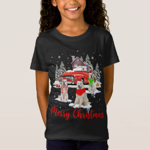 Merry Christmas Santa Reindeer Great Pyrenees With T-Shirt
