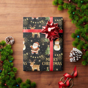Merry Christmas Santa Reindeer Holiday TMF26 Wrapping Paper