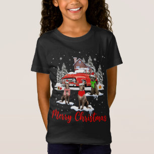 Merry Christmas Santa Reindeer Irish Wolfhound Wit T-Shirt
