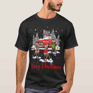 Merry Christmas Santa Reindeer Irish Wolfhound Wit T-Shirt
