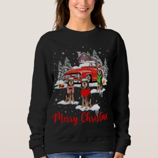 Merry Christmas Santa Reindeer Otterhound With Red Sweatshirt