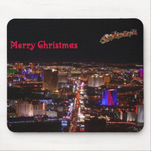 Merry Christmas Santa & Reindeers Las Vegas Mousep Mouse Pad