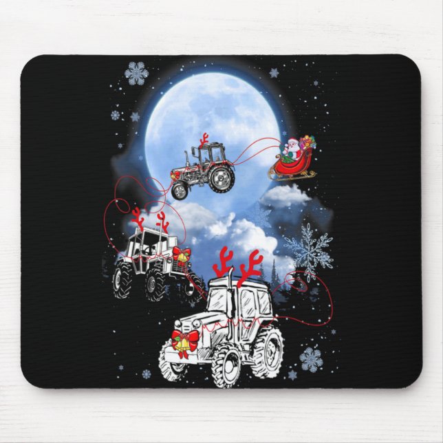 Merry Christmas Santa Ride Truck Sleigh Xmas Paj T Mouse Pad (Front)