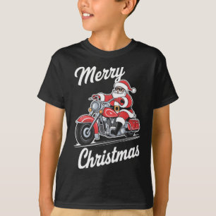 Merry Christmas Santa Riding Motorcycle Biker Love T-Shirt