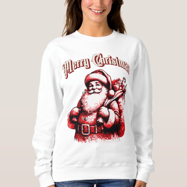 Merry Christmas Santa Sack of Presents Sweatshirt (Front)