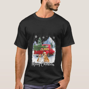 Merry Christmas Santa Shetland Sheepdog Red Truck T-Shirt
