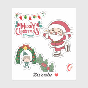 Merry Christmas Santa Skater Kids Holiday Fun