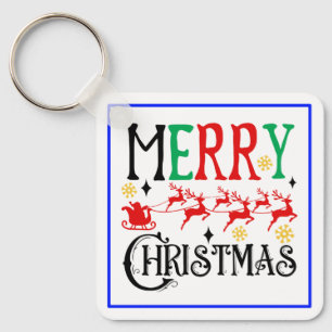 Merry Christmas Santa Sleigh-61049 T-Shirt Key Ring