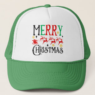 Merry Christmas Santa Sleigh-61049 T-Shirt Trucker Hat