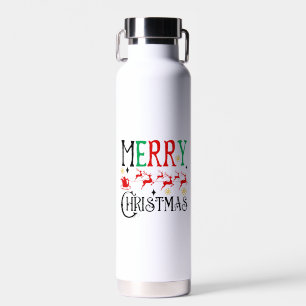 Merry Christmas Santa Sleigh-61049 Water Bottle