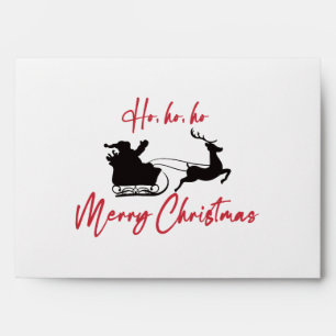 Merry Christmas Santa Sleigh and Reindeer Envelope