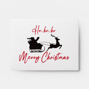 Merry Christmas Santa Sleigh and Reindeer Envelope