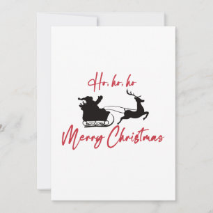 Merry Christmas Santa Sleigh And Reindeer Holiday Card