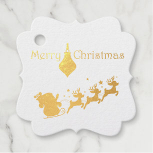 Merry Christmas Santa Sleigh Favour Tags