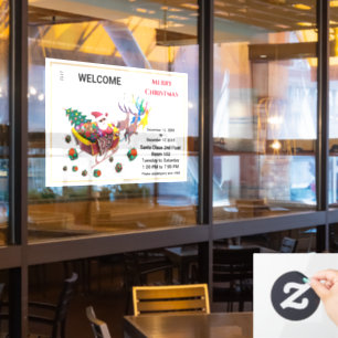 Merry Christmas Santa Sleigh Reindeer Personalise