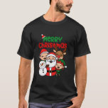 Merry Christmas Santa Snowman Reindeer Elf Cute De T-Shirt<br><div class="desc">Merry Christmas Santa Snowman Reindeer Elf Cute Design</div>