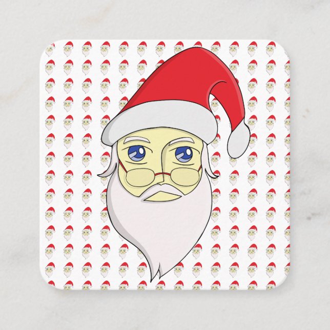 Merry Christmas Santa Square Business Card (Front)