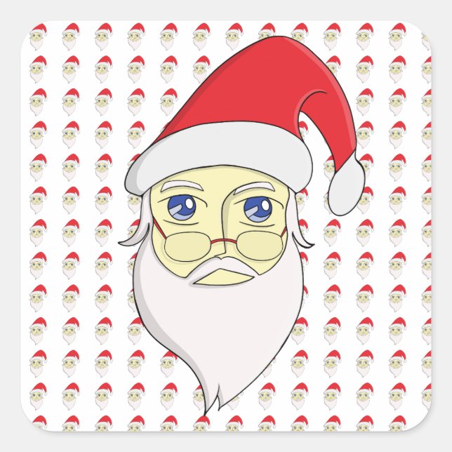 Merry Christmas Santa Square Sticker (Front)