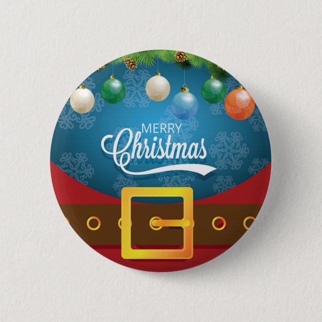 Merry Christmas Santa Suit 6 Cm Round Badge (Front)