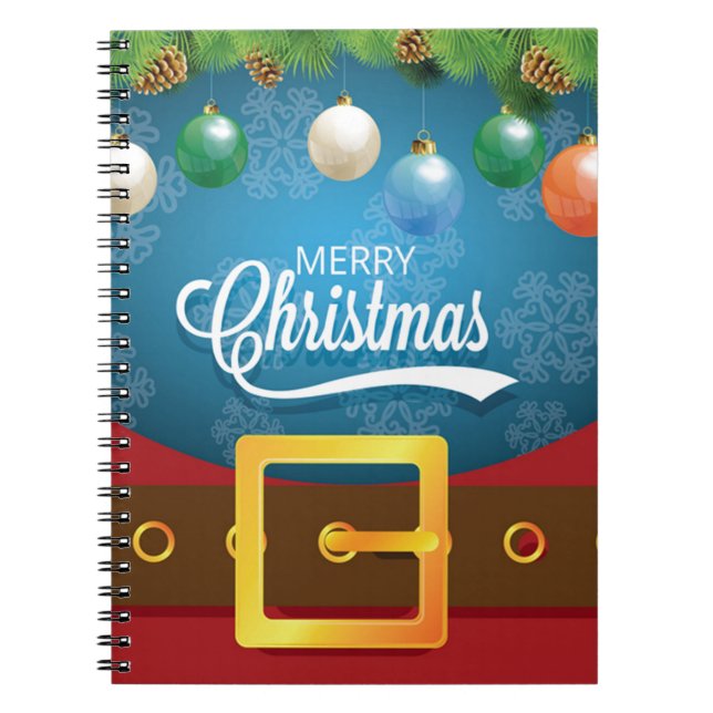Merry Christmas Santa Suit Spiral Notebook (Front)