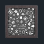 Merry Christmas Santa Symbols, Black and White Jewellery Box<br><div class="desc">Merry Christmas Santa Symbols,  Black and White</div>