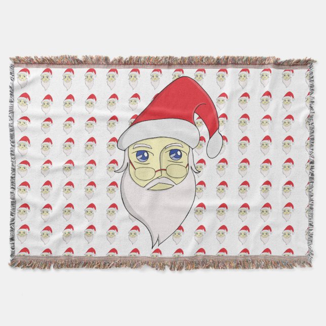 Merry Christmas Santa Throw Blanket (Front)