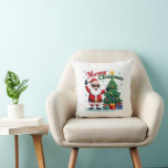 Merry Christmas  | Santa & Tree Design Cushion<br><div class="desc">Celebrate the holidays in style with this fun and festive Merry Christmas T-Shirt! Featuring a joyful Santa Claus and a beautifully decorated Christmas tree, this holiday shirt is perfect for kids, adults, and anyone who loves Christmas magic. Ideal for holiday parties, Christmas morning photos, or as a thoughtful gift for...</div>