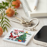 Merry Christmas  | Santa & Tree Design Key Ring<br><div class="desc">Celebrate the holidays in style with this fun and festive Merry Christmas T-Shirt! Featuring a joyful Santa Claus and a beautifully decorated Christmas tree, this holiday shirt is perfect for kids, adults, and anyone who loves Christmas magic. Ideal for holiday parties, Christmas morning photos, or as a thoughtful gift for...</div>
