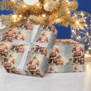 Merry Christmas Santa with Presents Wrapping Paper