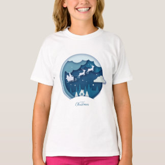 Merry Christmas - Santa with snow falling T-Shirt