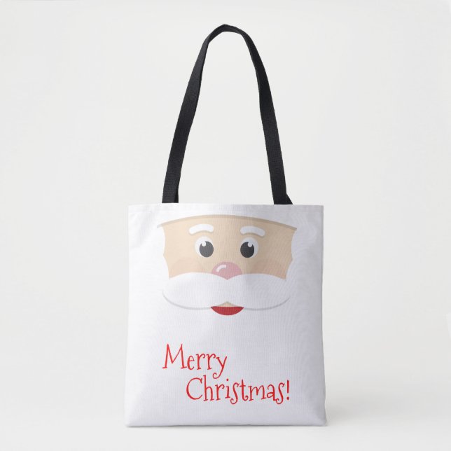 Merry Christmas Santa with Snowflakes Tote Bag (Front)