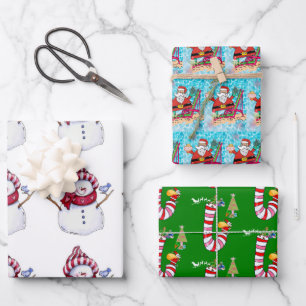 Merry Christmas Santa Wrapping Paper Sheets