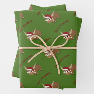 Merry Christmas Santa Yak Wrapping Paper Sheet