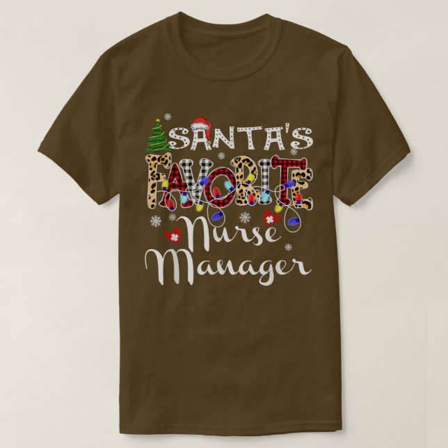 Merry Christmas Santa's Favorite Nurse Manager Xma T-Shirt (Design Front)