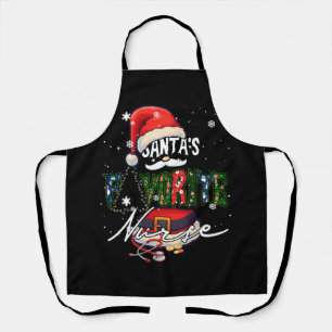 Merry Christmas Santa's Favorite Nurse Midwife Xma Apron