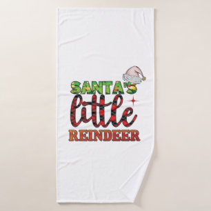 Merry Christmas Santas Little Reindeer Bath Towel